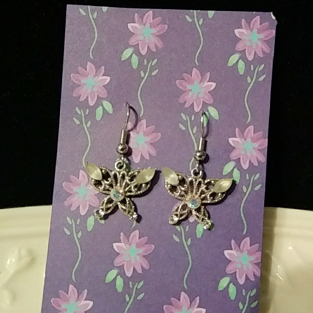 *3 for $18* Butterfly dangle earrings sparkly*